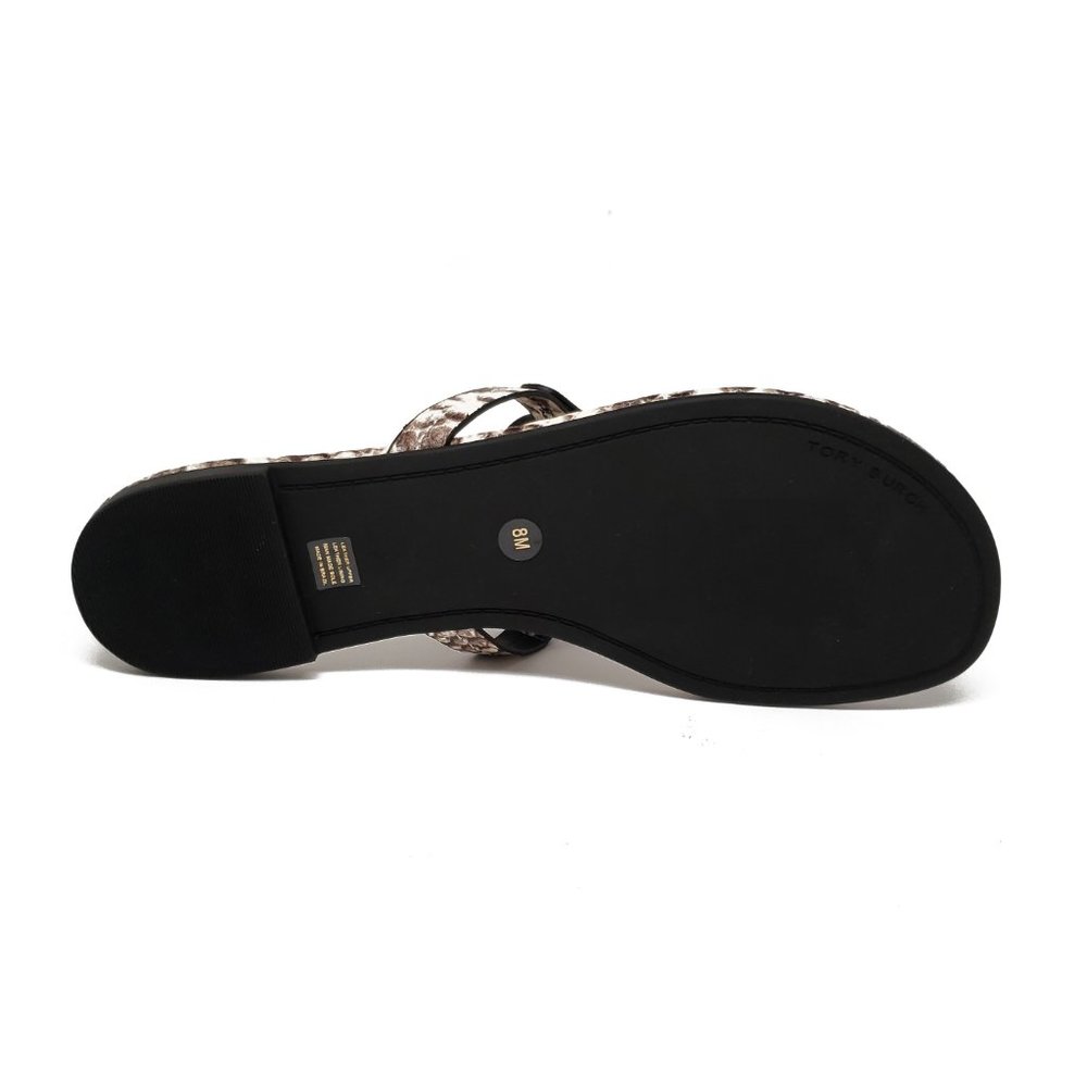 Tory Burch Embossed Leather Sandals in Warm Roccia - Picture 8 of 11